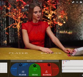 Image of a live baccarat table to play in live with a real dealer casino
