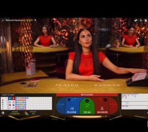Live dealer of Baccarat Squeeze Table