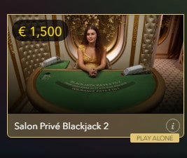 Live Salon Privé Blackjack for VIP Players