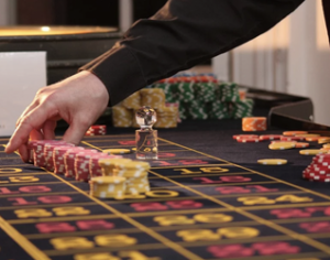 Roulette filmed in live from a land-based casino